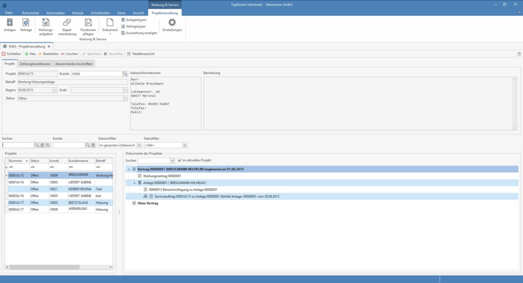 Screenshot von Topkontor-Handwerk Software Wartung und Service
