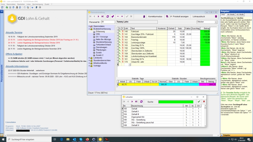 Screenshot von GDI Lohn und Gehalt